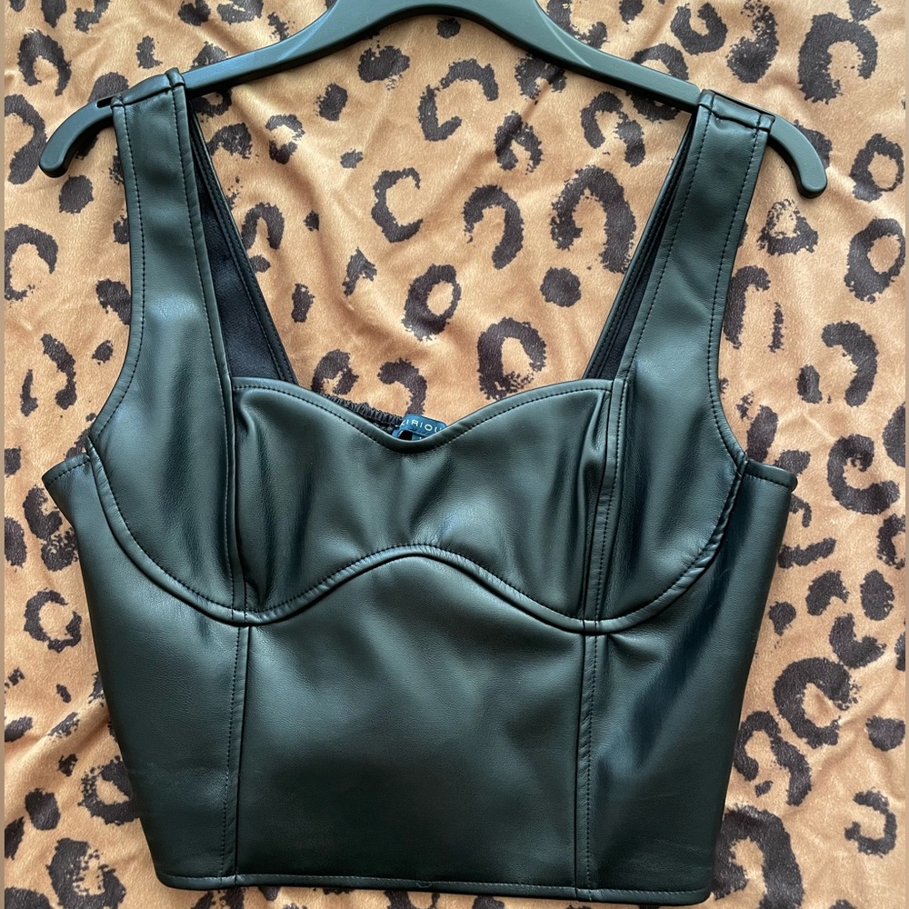 Leather crop top